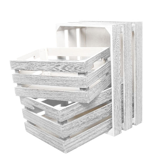 Wooden Crate Storage Box Set 3 Brown (41x31x19cmH)