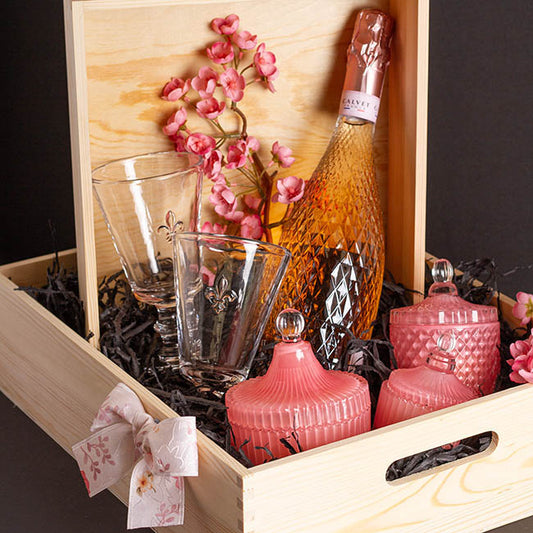 Premium Wooden Crate Box Tray Natural Small Set 2 31x23x8cmH