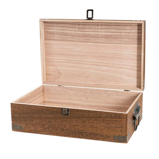 Wooden Double Wine Box Anqitue Brown 36x23x12cmh