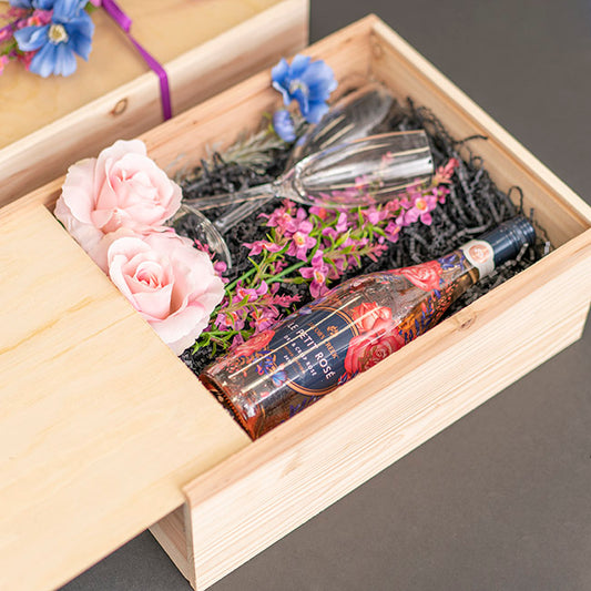 Wooden Box with Wooden Sliding Lid (35x25x14cmH)