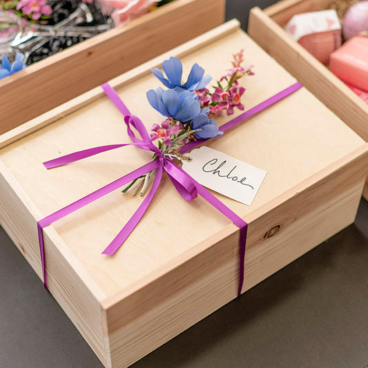 Wooden Box with Wooden Sliding Lid (40x30x15cmH)