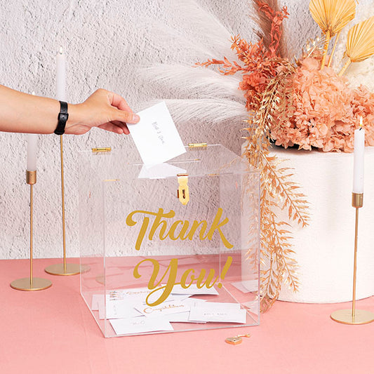 Wishing Well Clear Acrylic Box with Heart Lock (30x30x30cmH)