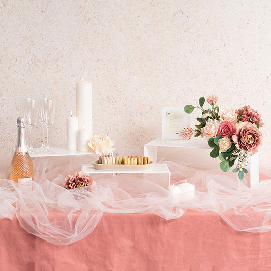 Acrylic Riser Rectangle Set 3 5mm White (20cmWx45cmLx18cmH)