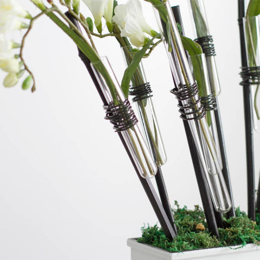 Glass Flower Test Tube 5 Pack Clear (18mmx13cmH)