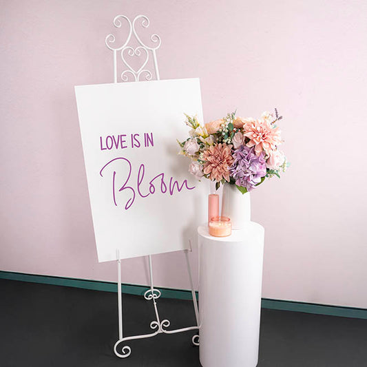 Elegant Tall Easel Matte White (50.5x53x168.5cmH)