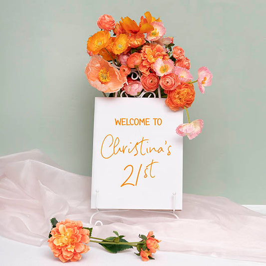 Elegant Easel Table Size Matte White (23x28x46cmH)