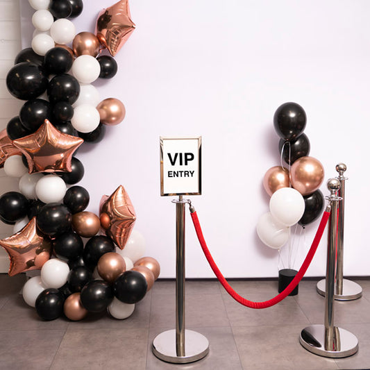 Bollard Post Pole Set 2 Silver (32cmDx95cmH)