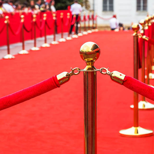 Bollard Post Rope Barrier Red & Gold (3cmDx150cmL)