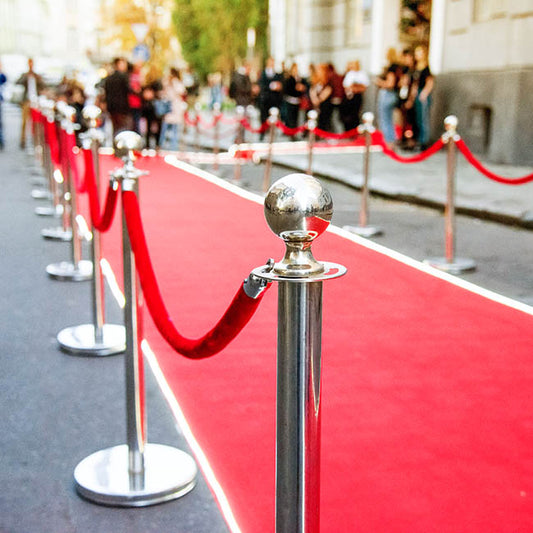 Bollard Post Rope Barrier Red & Silver (3cmDx150cmL)