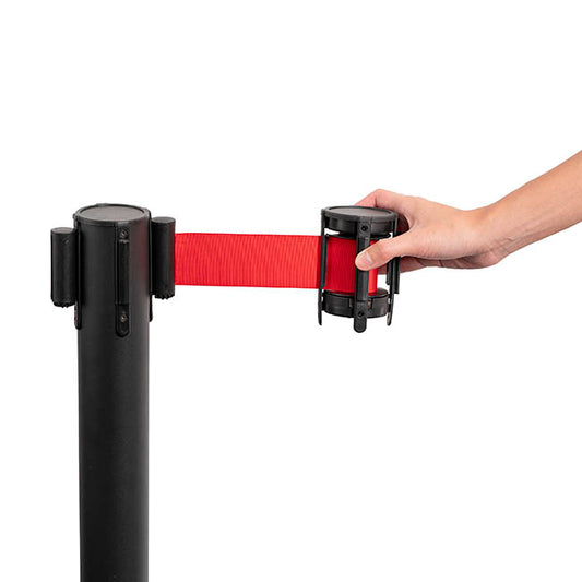 Retractable Bollard Barrier Belt Pack 2 Red (2mL)