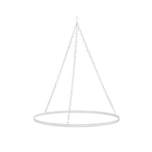 Hanging Ceiling Hoop Medium Single White (65cmDx75cmH)
