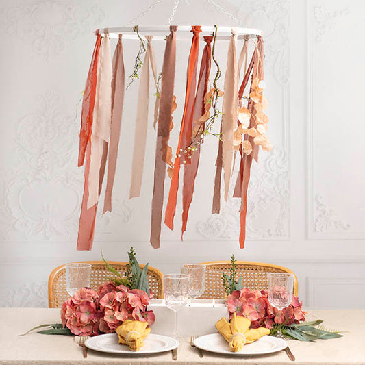 Hanging Ceiling Hoop Medium Single White (65cmDx75cmH)