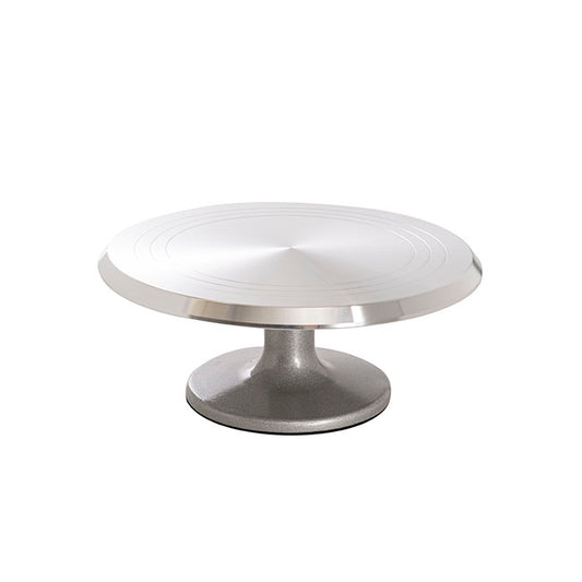 Premium Lazy Susan Rotating Stand Aluminium Silver(31x13cmH)