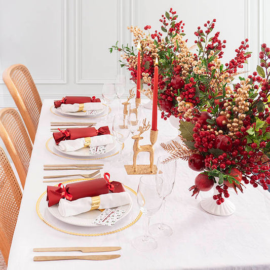 Modern Gold Rim Charger Plate Pack 4 Clear (33cmD)