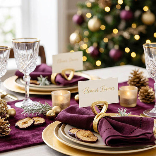 Place Card Holder Napkin Ring Pack 2 Gold (4.5cmD)