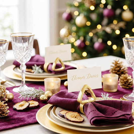 Place Card Holder Napkin Ring Pack 2 Gold (4cmWx3.5cmH)