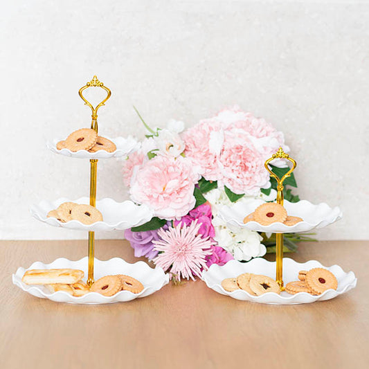 Elegant 3 Tier Cake Stand White (34cmH)
