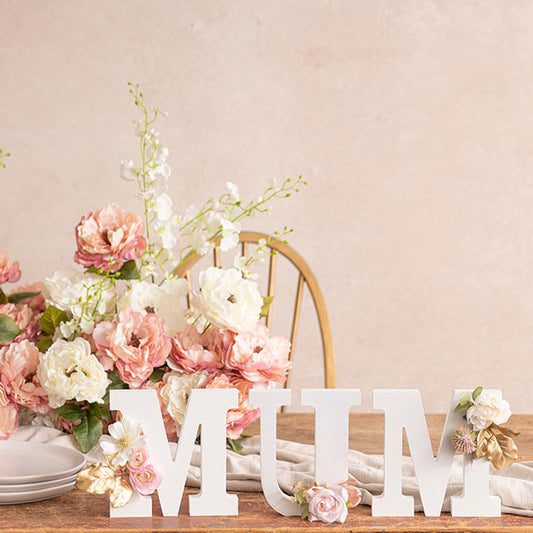 Single Wooden Letter "M" White (18cmH)