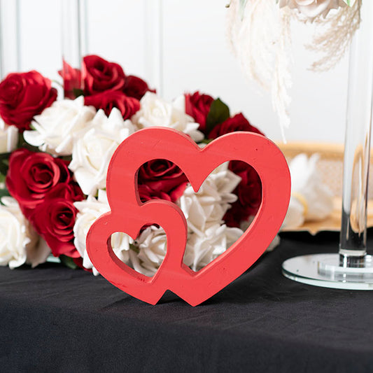 Wooden Love Heart Matte Red (18cmH)