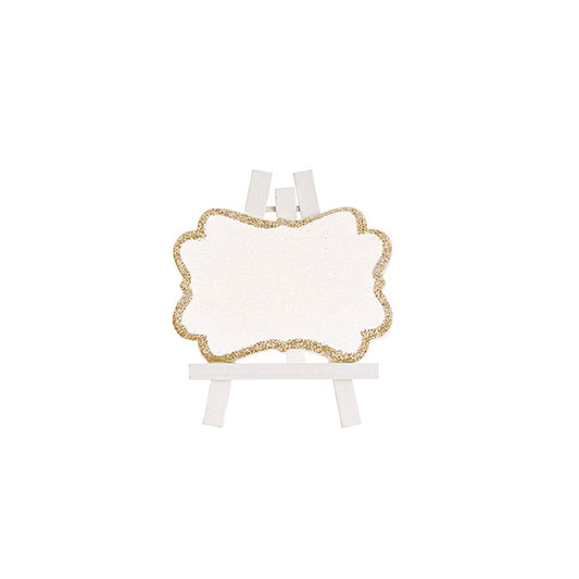 Mini Name Card Easel Gold & White Pack 6 (7x8cmH)