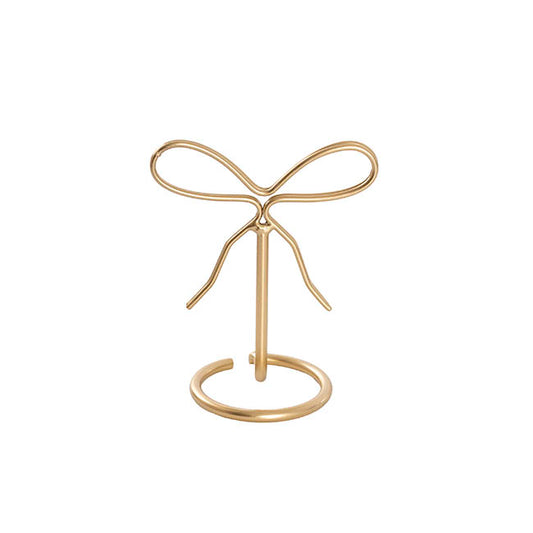 Bow Place Card Holders Pack 2 Gold (11cmH)