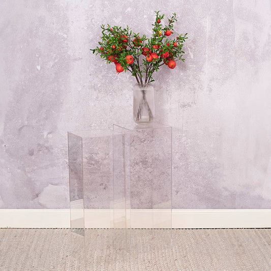 Square Acrylic Plinth Set 2 Clear (29x80cmH)