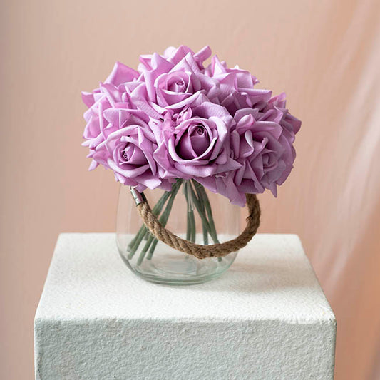 Hurricane Glass Jar with Jute Rope Clear (14Dx14.5cmH)