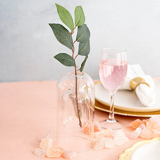 Glass Bubble Bud Vase Clear (9Dx17cmH)