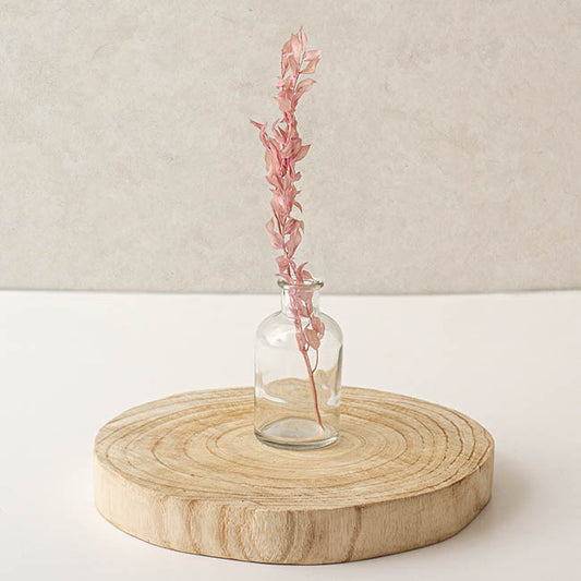 Glass Vintage Bottle Cylinder Bud Vase Clear (7x13.5cmH)