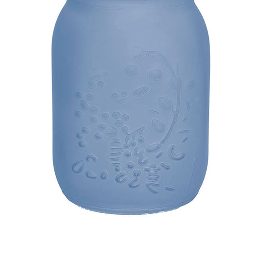 Glass Mason Jar Medium Frosted Baby Blue (8.5x13.5cmH)