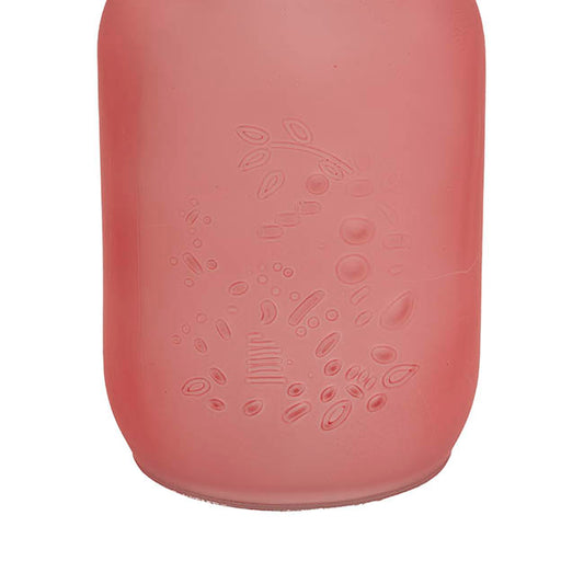 Glass Mason Jar Large Frosted Light Pink (10x17cmH)