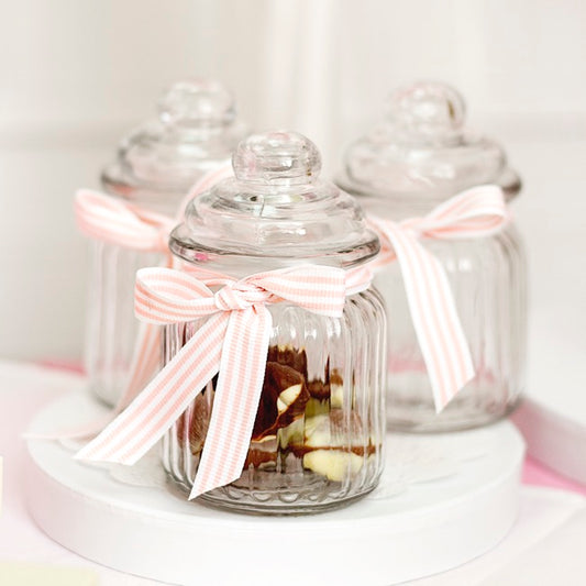 Glass Candy Jar Mini with Lid Clear (7.5x12.5cmH)