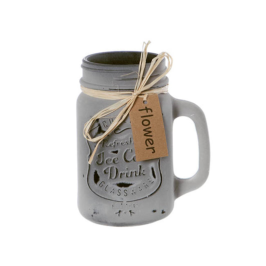 Glass Mason Jar Village Collection Grey (10x8x13.5cmH)
