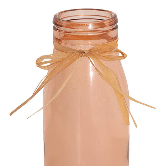 Glass Milk Bottle Solid Glossy Peach (6cmDx15.5cmH)