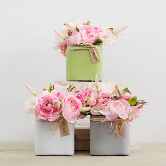 Glass Country Cube Village Collection White (12x12x12cmH)