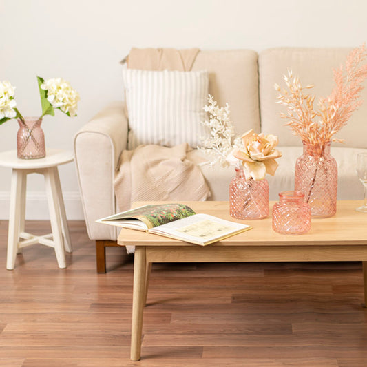 Glass Ann Bottle Vase Small Tint Pink (12.3x12cmH)