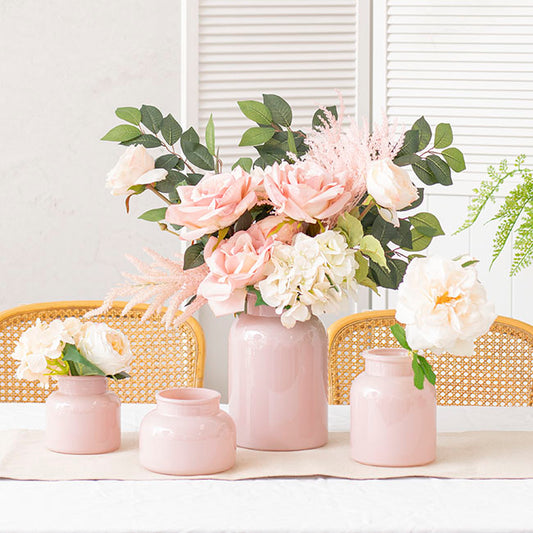 Glass Botany Bottle Glossy Sand Pink (14x16cmH)