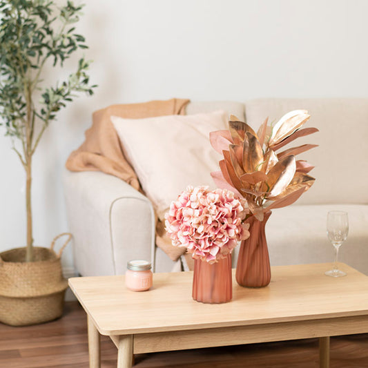 Glass Lynne Bottle Vase Frosted Pink (11x11.5x20cmH)