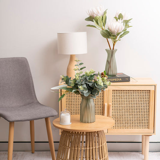 Glass Lynne Bottle Vase Frosted Sage (11x11.5x20cmH)