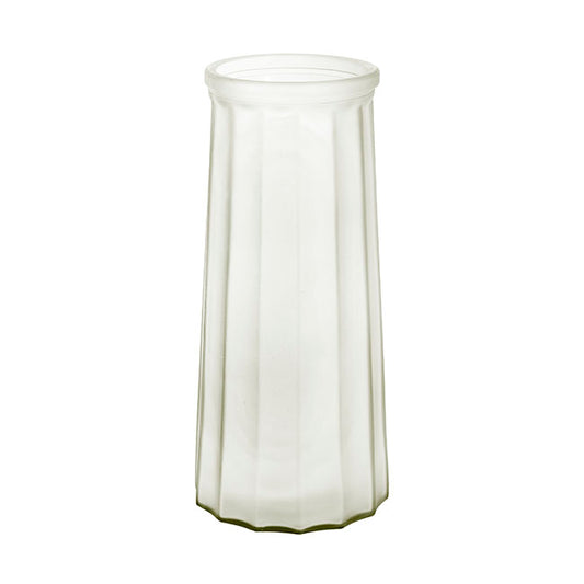 Glass Lynne Conical Vase Matte White (9.3x11x24.5cmH)