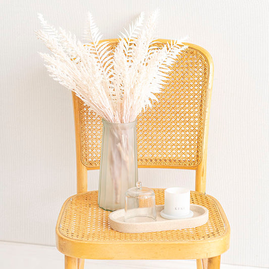 Glass Lynne Conical Vase Matte White (9.3x11x24.5cmH)