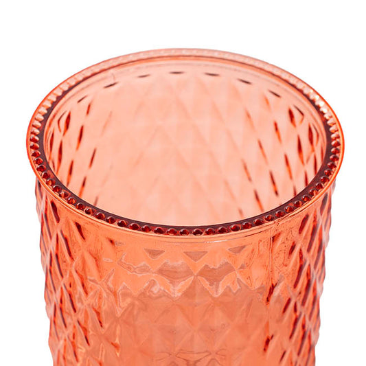 Glass Ann Maggie Vase Peach (15Dx15cmH)