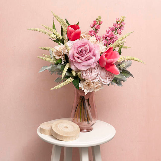 Glass Country Sabrina Vase Blush Pink (12Dx22.5cmH)