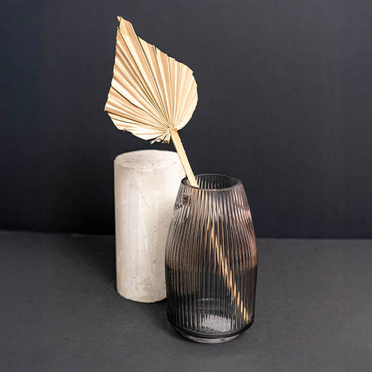 Glass Paige Vase Grey Small (7TDx8.5BDx20cmH)