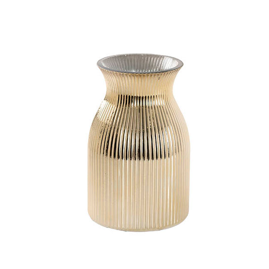 Glass Belly Posy Vase Gold (12x18.5cmH)