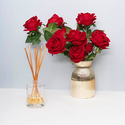 Glass Belly Posy Vase Gold (12x18.5cmH)