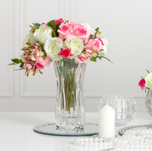 Crystal Glass Vase Clear (15x9x25cmH)