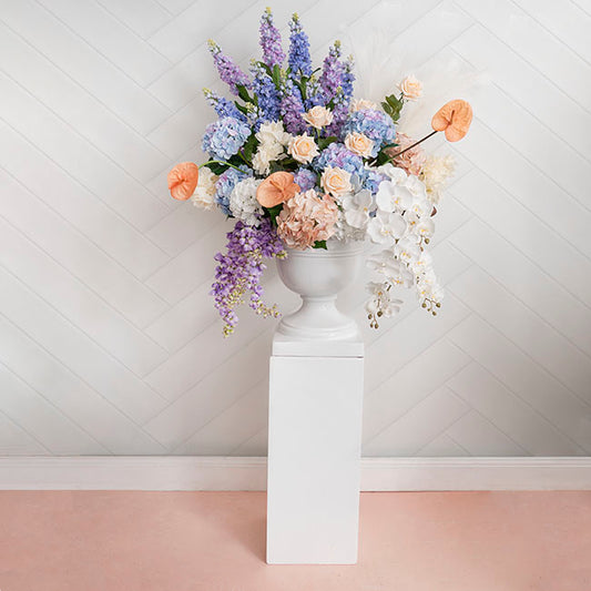 Fibreglass Plinth Square Gloss White (32x32x71cmH)