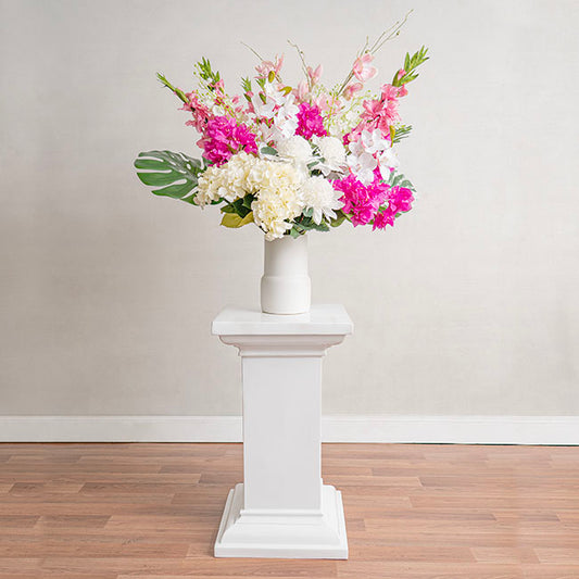 Fibreglass Square Pedestal Gloss White (46x46x83cmH)