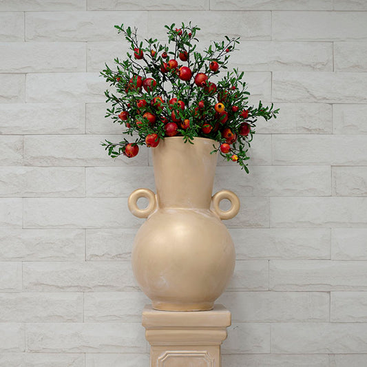Mediterranean Fibreglass Urn Brushed Gold (47x43x69cmH)